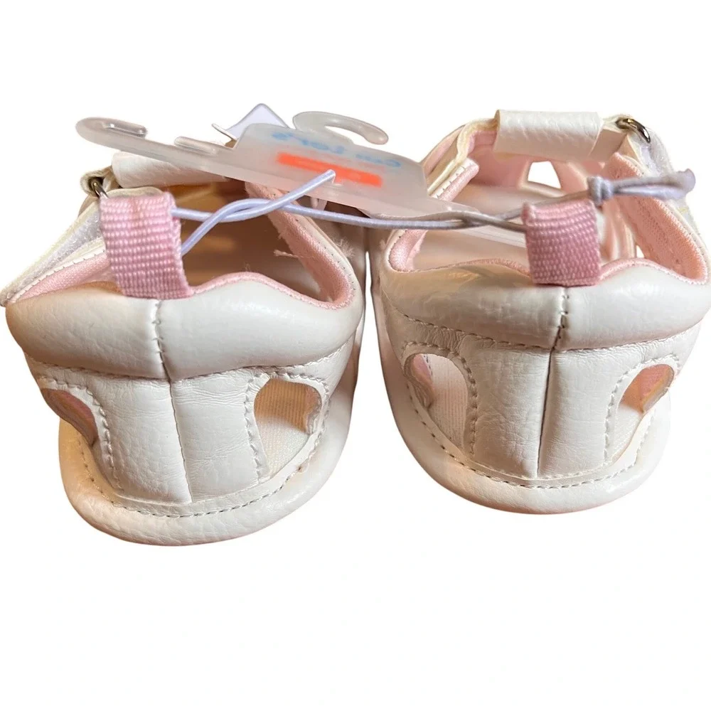 Carters Just One You Mindy‎ White Glitter Baby Fisherman Sandals 6-12M